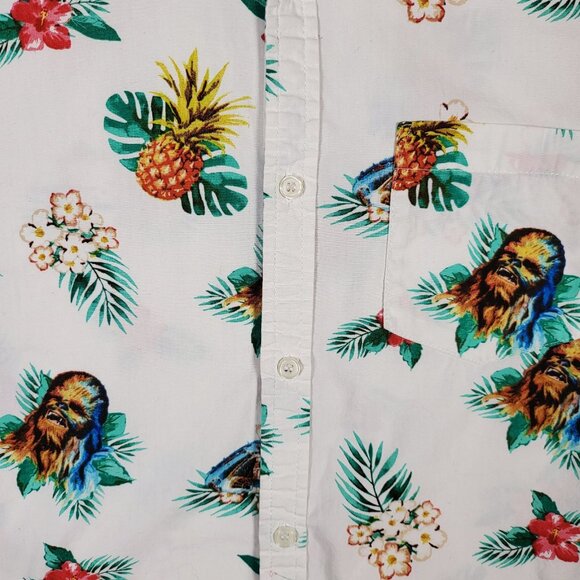 Star Wars Hawaiian Shirt, Chewbacca, Men's Medium Floral All Over Print Casual - Picture 12 of 14